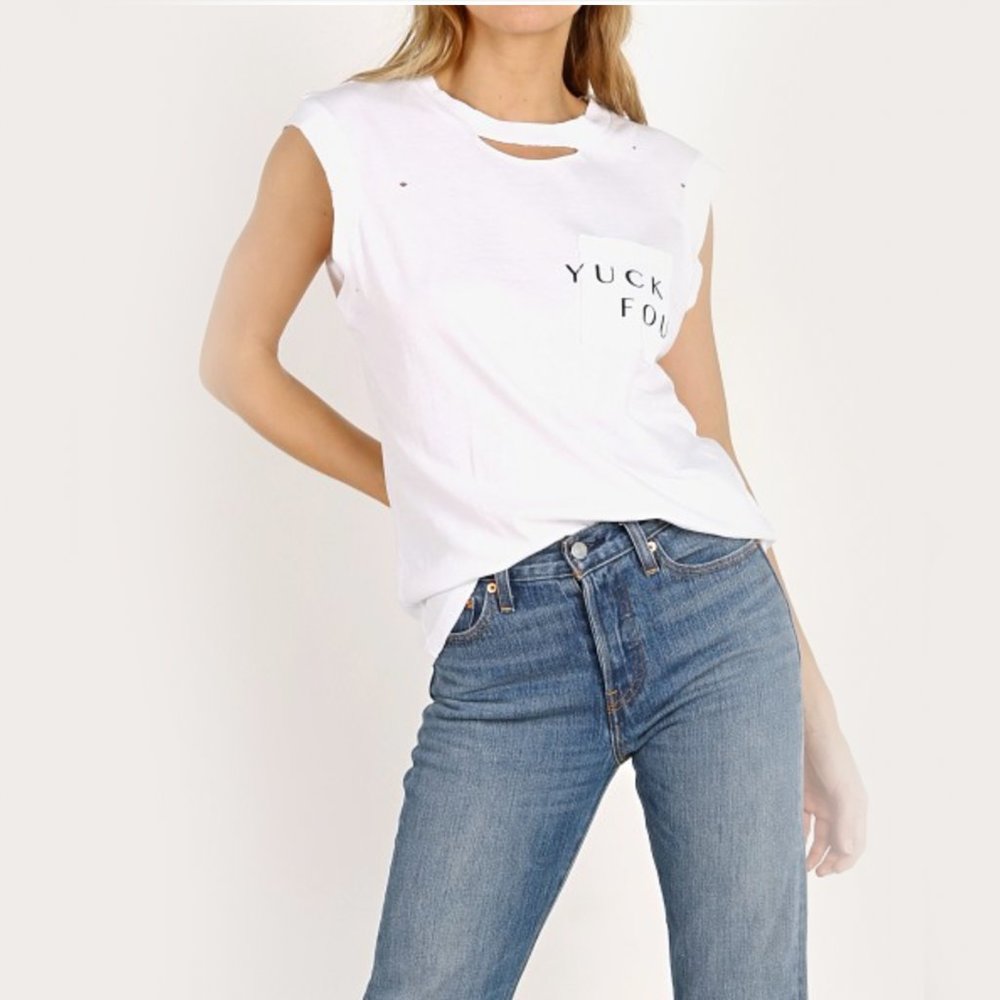 NWT n: PHILANTHROPY Serge-Pocket Tank (Yuck Fou) White